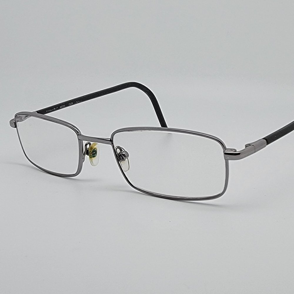 TitanFlex M920 Gunmetal Grey Titanium Rectangular Eyeglasses Frame 52-19-126